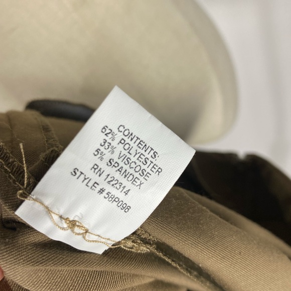 PEACE OF CLOTH Straight Leg Tan Full Length Pant Made in USA 6 - Picture 7 of 11